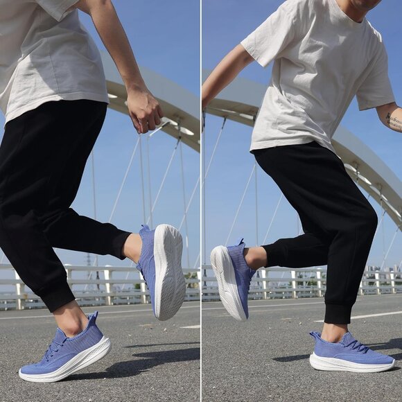 ⚡Men Blue-B Fashion Mesh Non Slip Lightweight Workout Breathable Gym Sneakers - Picture 3 of 6